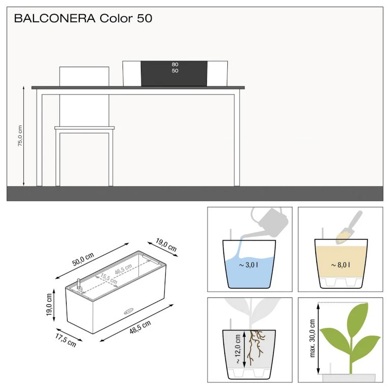 Osmo Balconera Altankasse - Granit Lechuza Balconera Altankasse Granitfarvet Model 50, Glat 2 Osmo Balconera Altankasse - Granit Lechuza Balconera Altankasse Granitfarvet Model 50, Glat - Billede 2